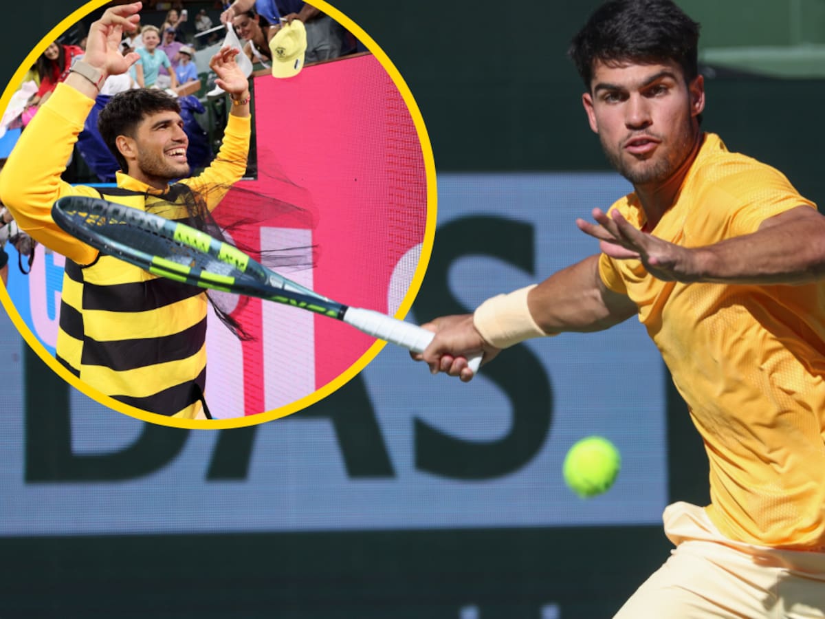 Carlos Alcaraz cierra el círculo en Indian Wells con una celebración para la historia disfrazado de abeja