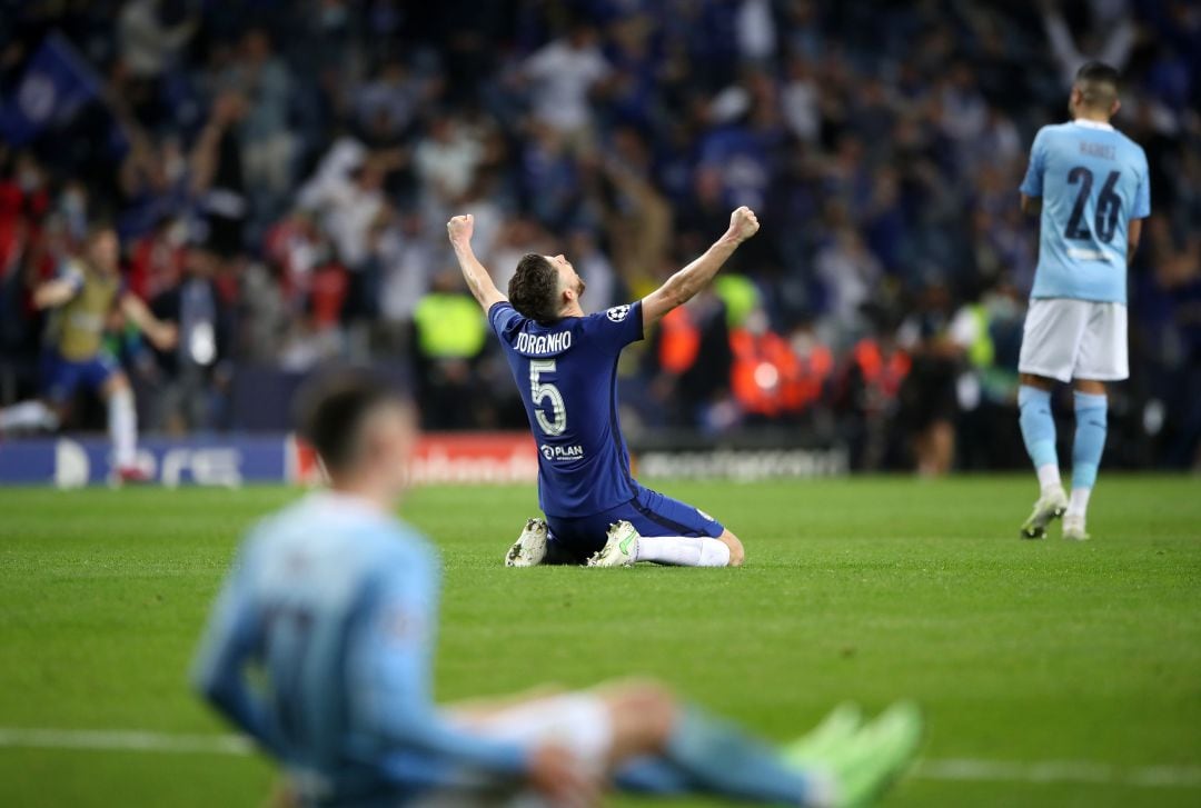 Jorginho, tras la finalización de la final de la Champions entre el Manchester City y el Chelsea.