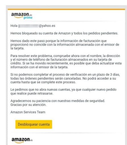 Los estafadores pueden ponerse en contacto por mail.