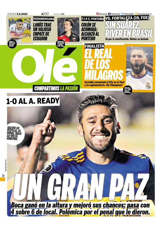 El diario Olé habla del Real de los milagros.
