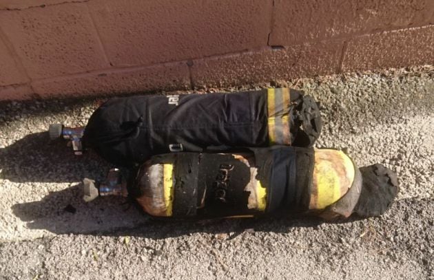 Estado del equipamiento de los bomberos tras el incendio