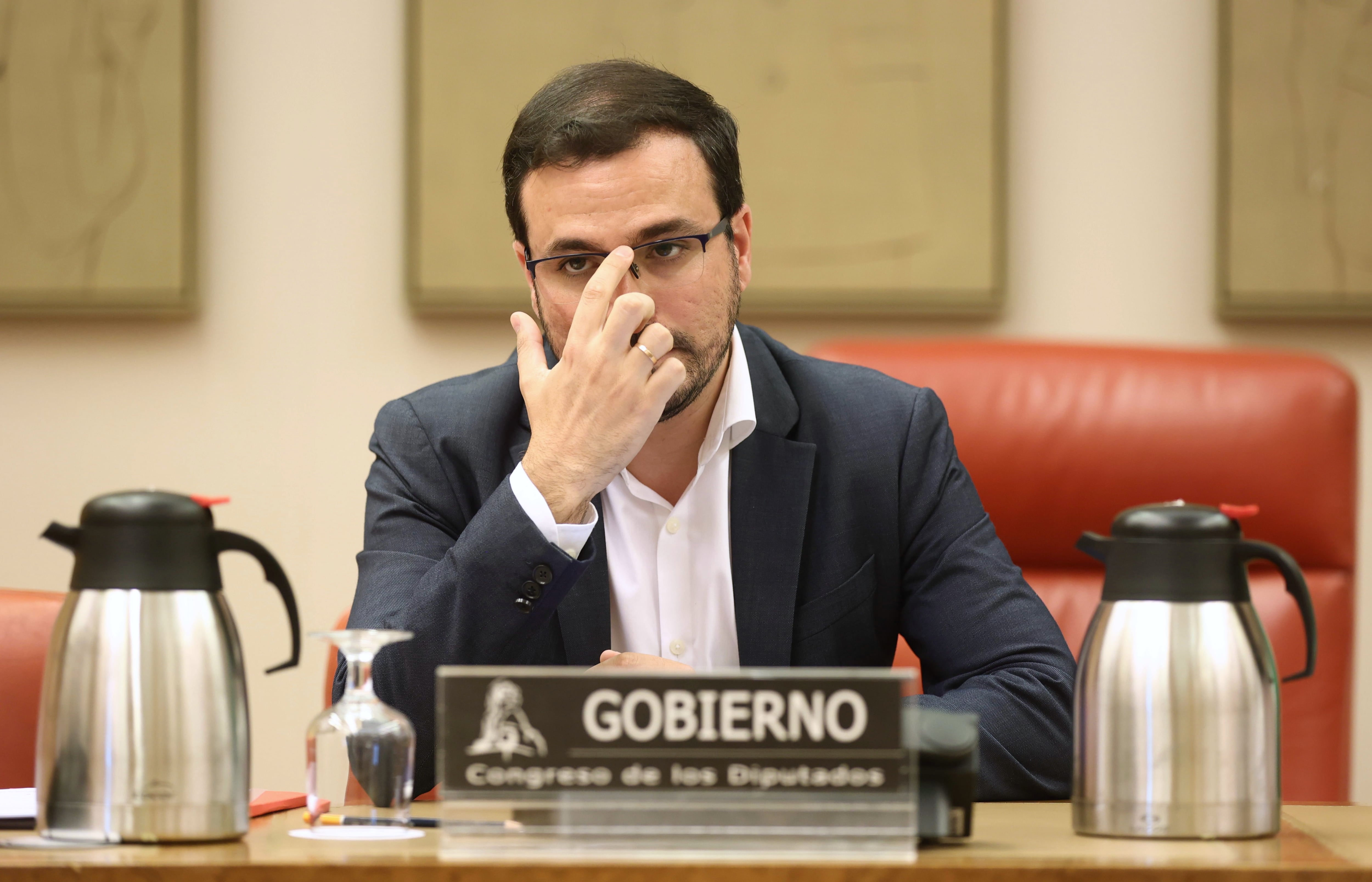 Alberto Garzón, en la Comisión de Salud y Consumo del Congreso, el pasado 22 de junio.