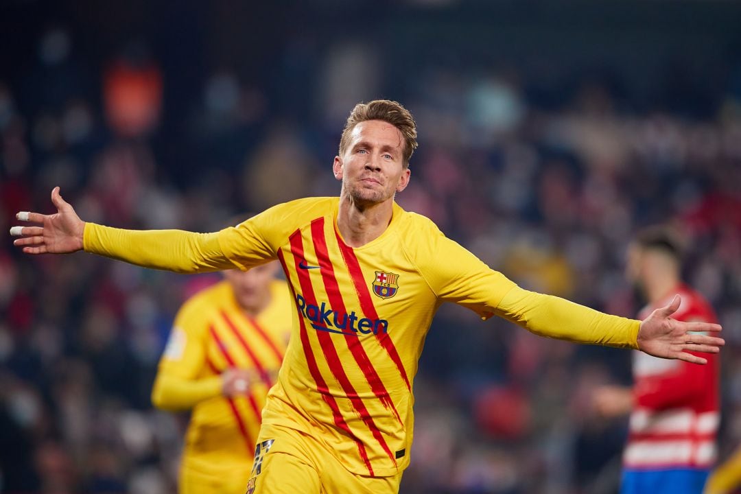 Luuk De Jong celebra su gol contra el Granada