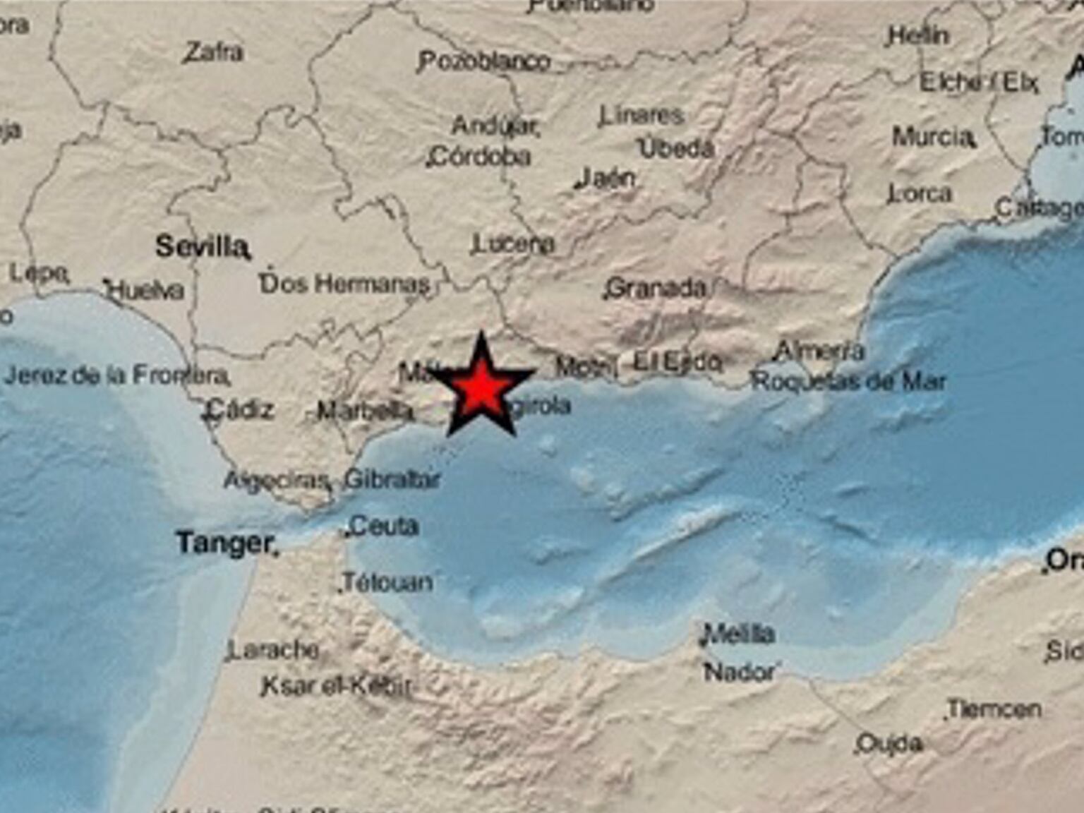 Registrado un terremoto de magnitud 4,1 con epicentro en Málaga