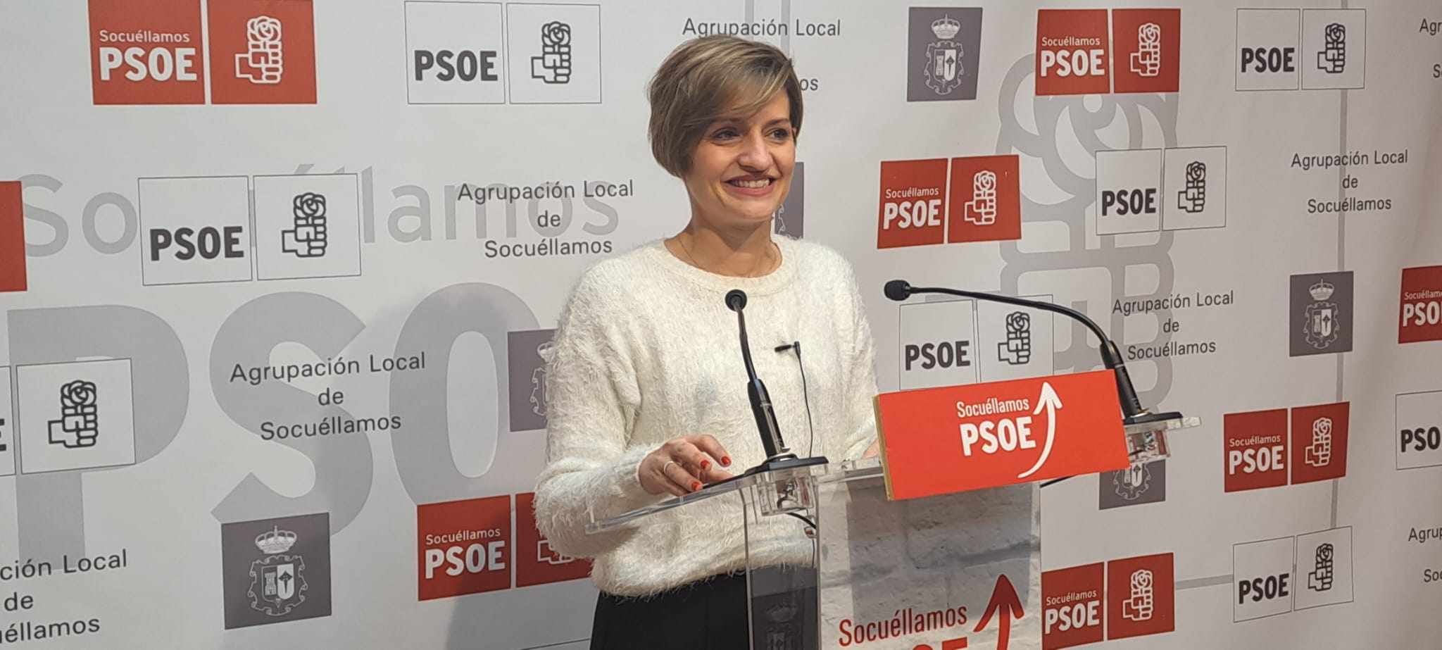 Vanessa Sáez comparece en rueda de prensa tras el pleno del pasado jueves en el que se aprobaron los presupuestos de 2024 para Socuéllamos