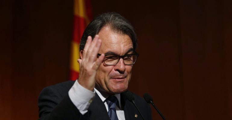 El presidene de la Generalitat, Artur Mas, durante la clausura de la jornada donde se ha presentadoi el nuevo modelo de administración tributaria catalana