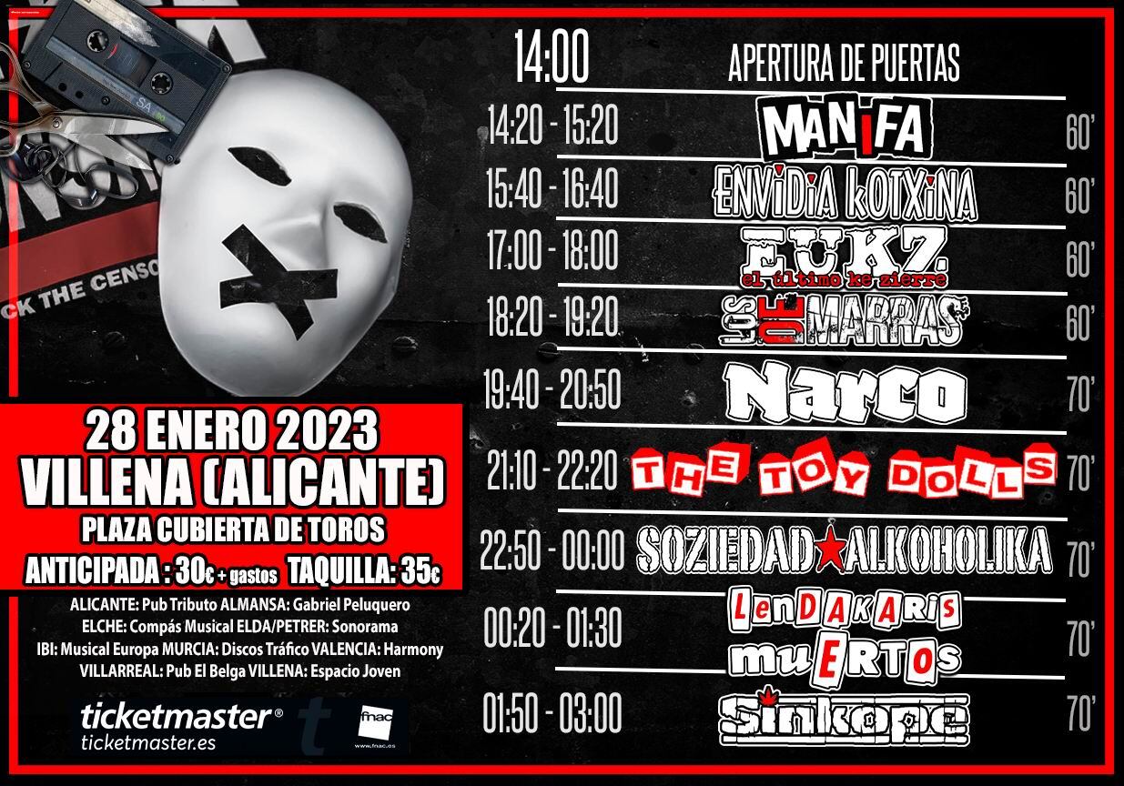 Horarios de los conciertos