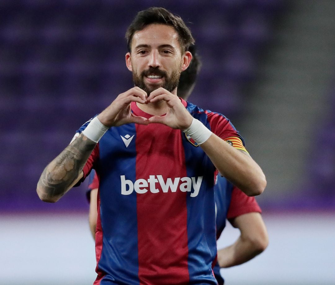 José Luis Morales of Levante celebrates during the Spanish Copa del Rey  match between Real Valladolid 