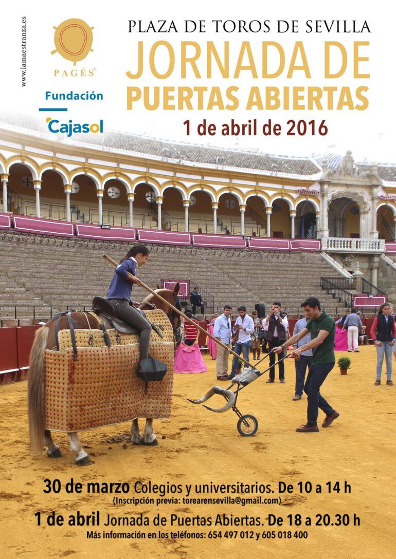 Cartel de las jornadas de puertas abiertas en la Real Maestranza