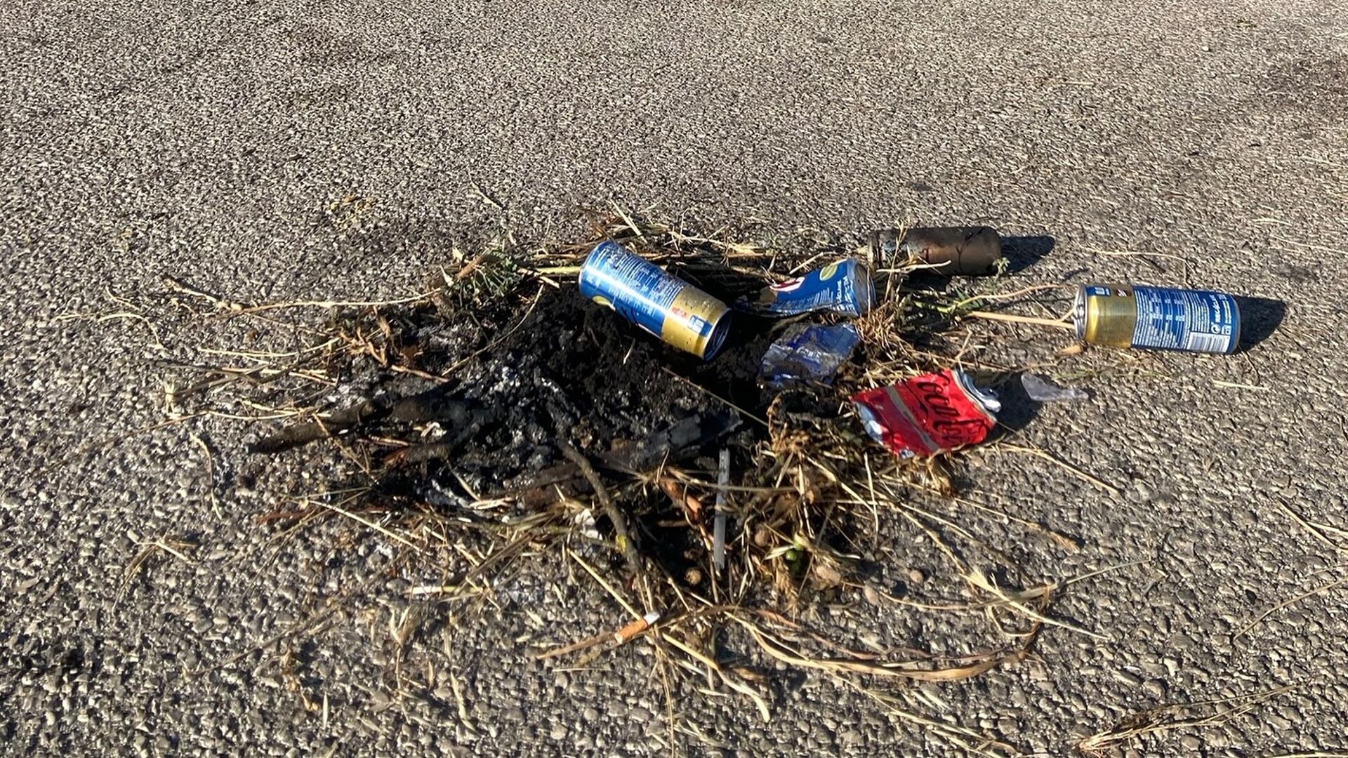 Imagen de la fogata encendida en el Torcal de Antequera