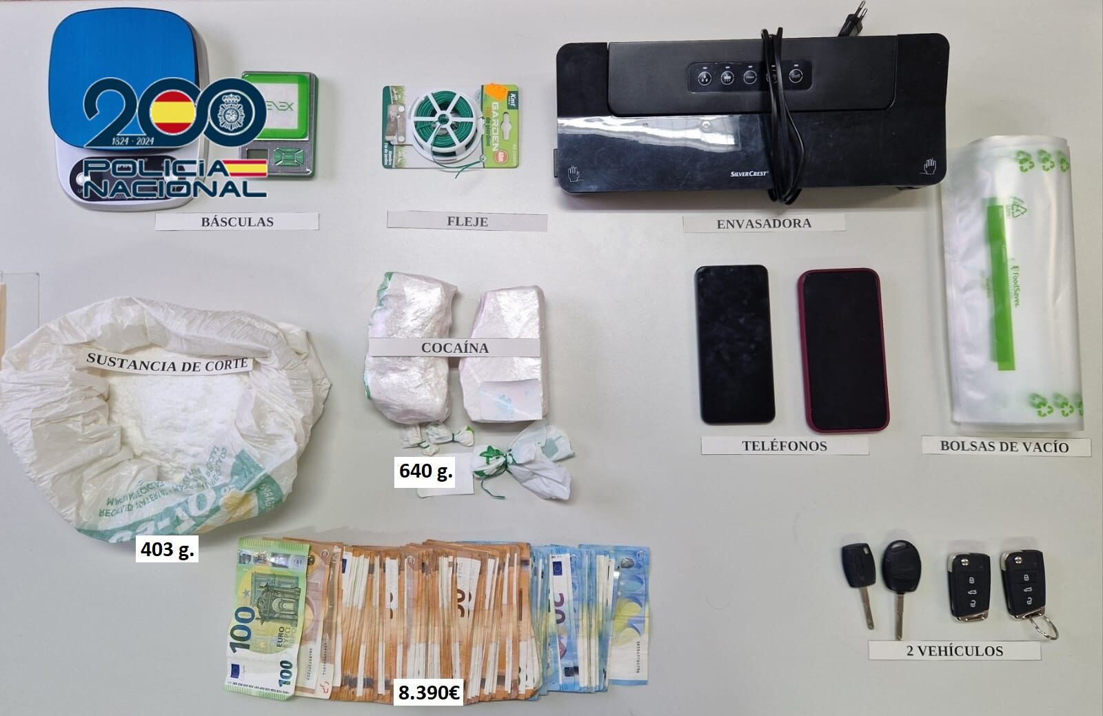 Artículos intervenidos en el registro de la vivienda