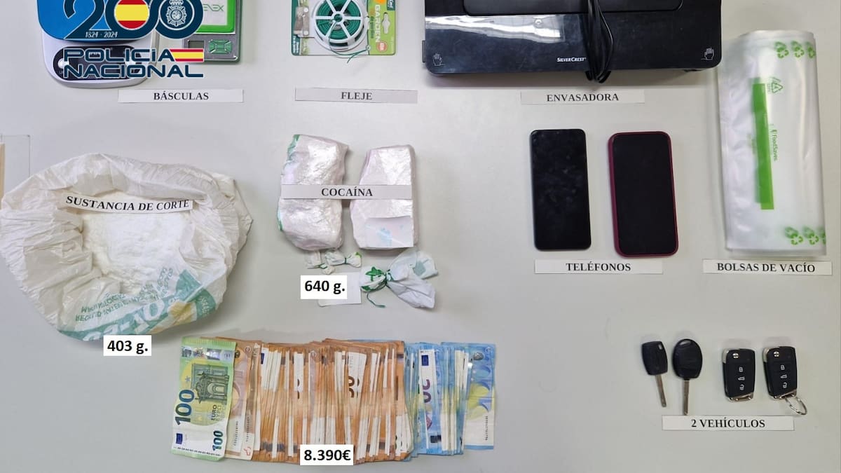 La Policía Nacional desmantela en la Marina Alta un punto de venta de cocaína y detiene a una pareja