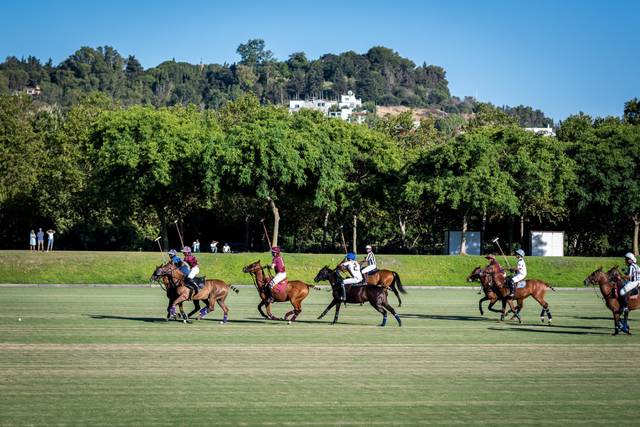 Un partido de polo en las canchas de Ayala