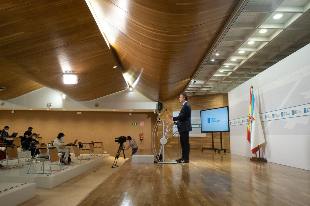 Alberto Núñez Feijóo en rueda de prensa