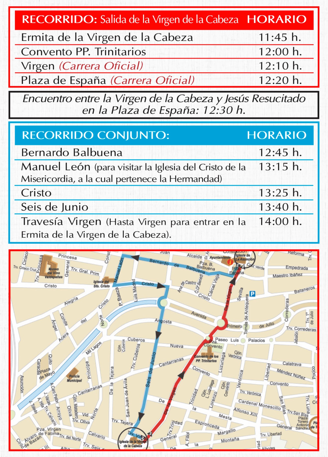 Itinerario y horarios de la procesión de Sábado Santo en la Semana Santa en Valdepeñas (Ciudad Real)