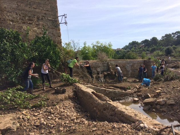 Miles de personas se han acercado a ayudar hoy en las tareas de limpieza