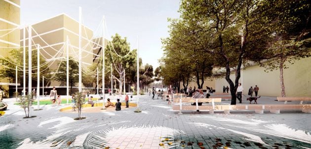 Recreación de una de las plazas, tras la futura reurbanización.