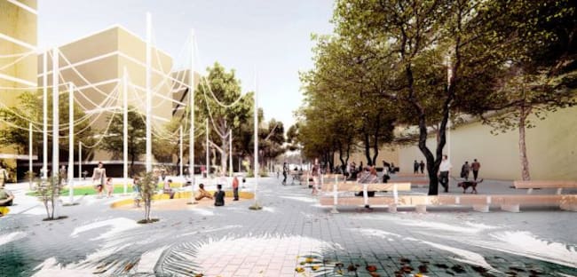 Recreación de una de las plazas, tras la futura reurbanización.