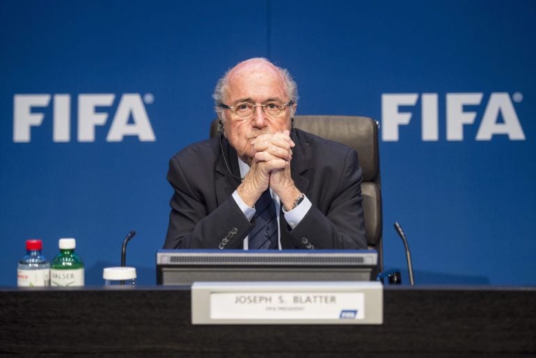 El presidente de la FIFA Joseph Blatter, durante la conferencia