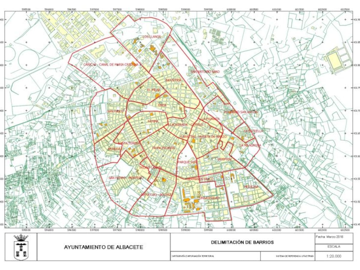 Albacete actualiza los límites de los barrios de la ciudad