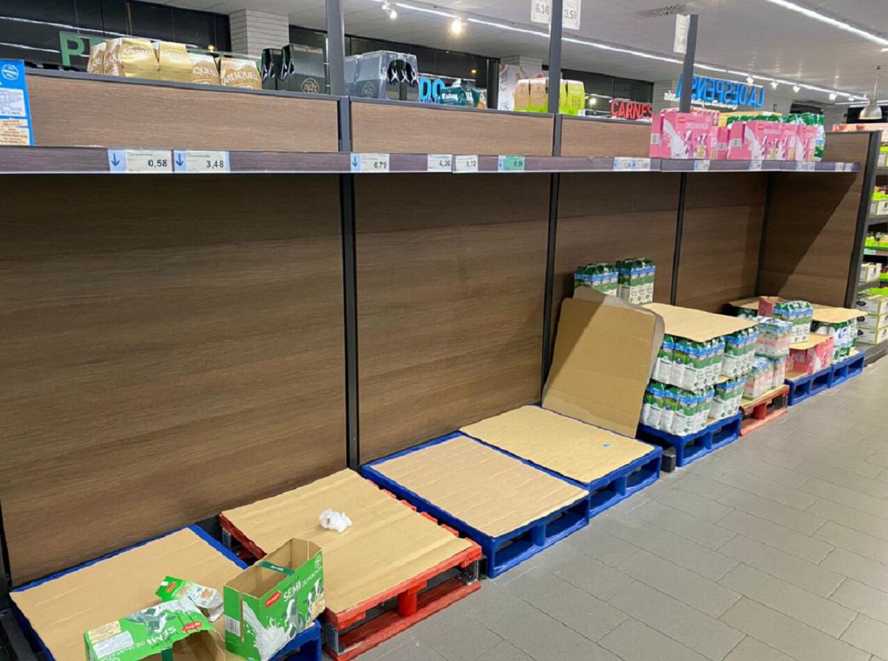 Desabastecimiento en supermercados por la alerta que ha provocado la invasión de Ucrania