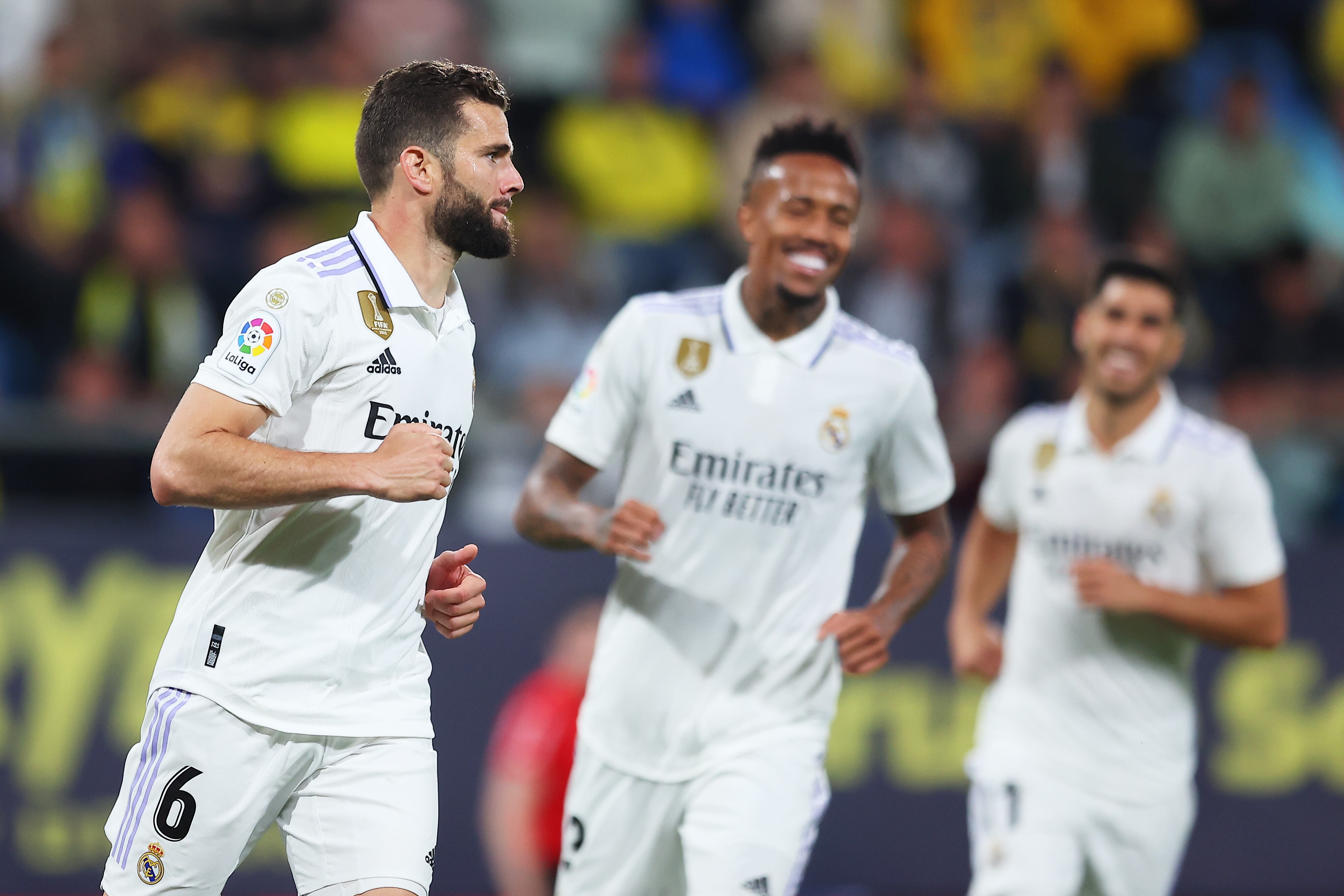 Nacho celebra el tanto anotado en el Nuevo Mirandilla.