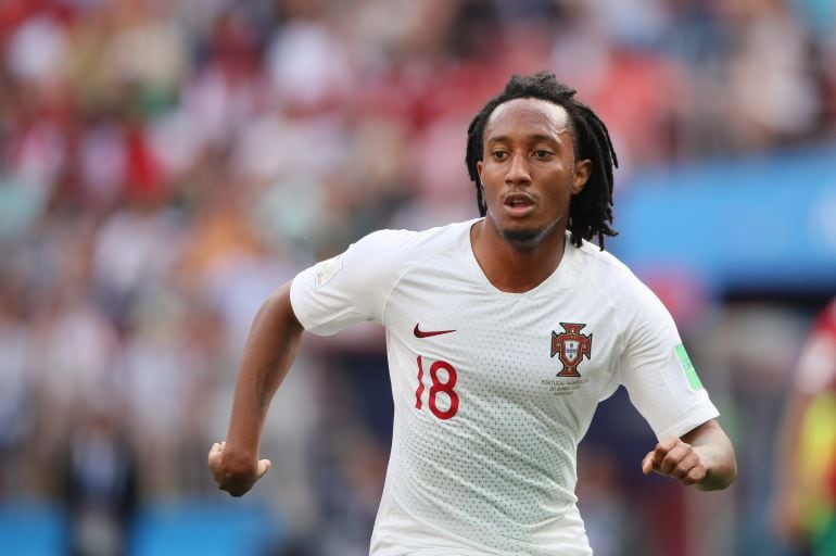 Gelson Martins durante el partido de Portugal contra Marruecos. 