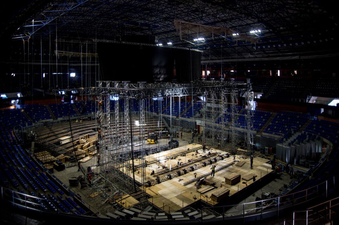 Así se transforma el Palacio de Deportes Martín Carpena