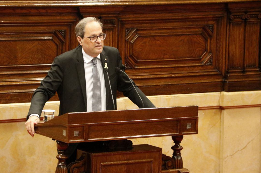 Pla mitjà del president de la Generalitat, Quim Torra