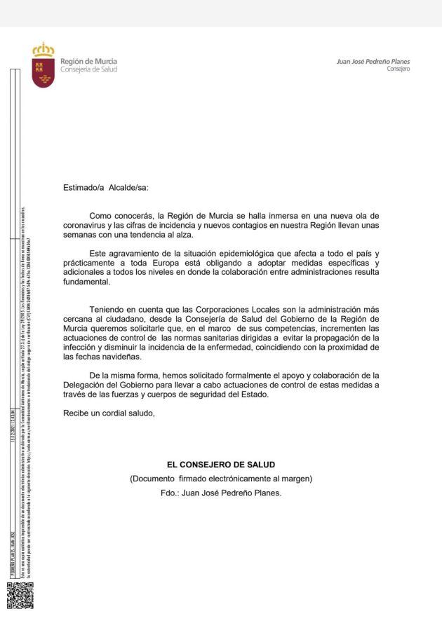 Carta consejeria