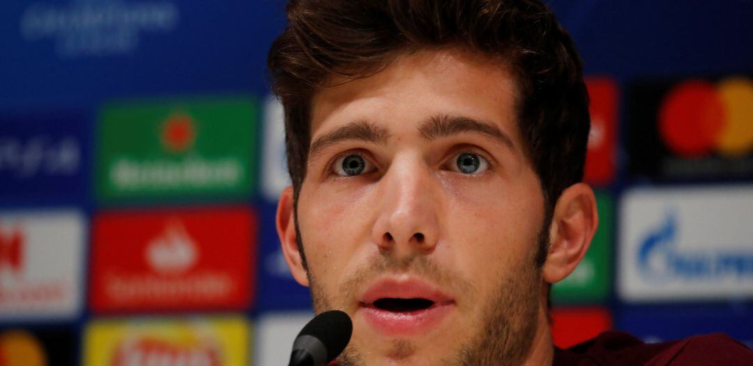 Sergi Roberto, durante su comparecencia de prensa de este lunes