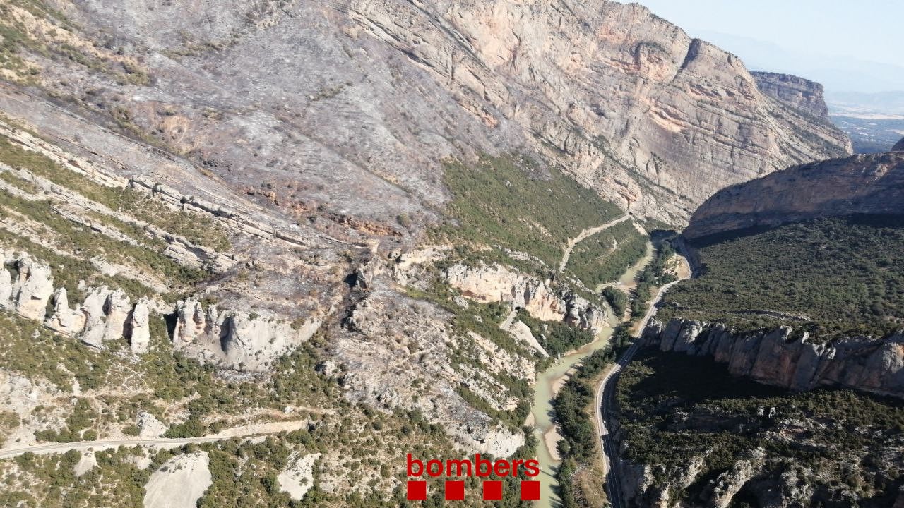 Imatge zona cremada del Congost de Terradets (Montsec)