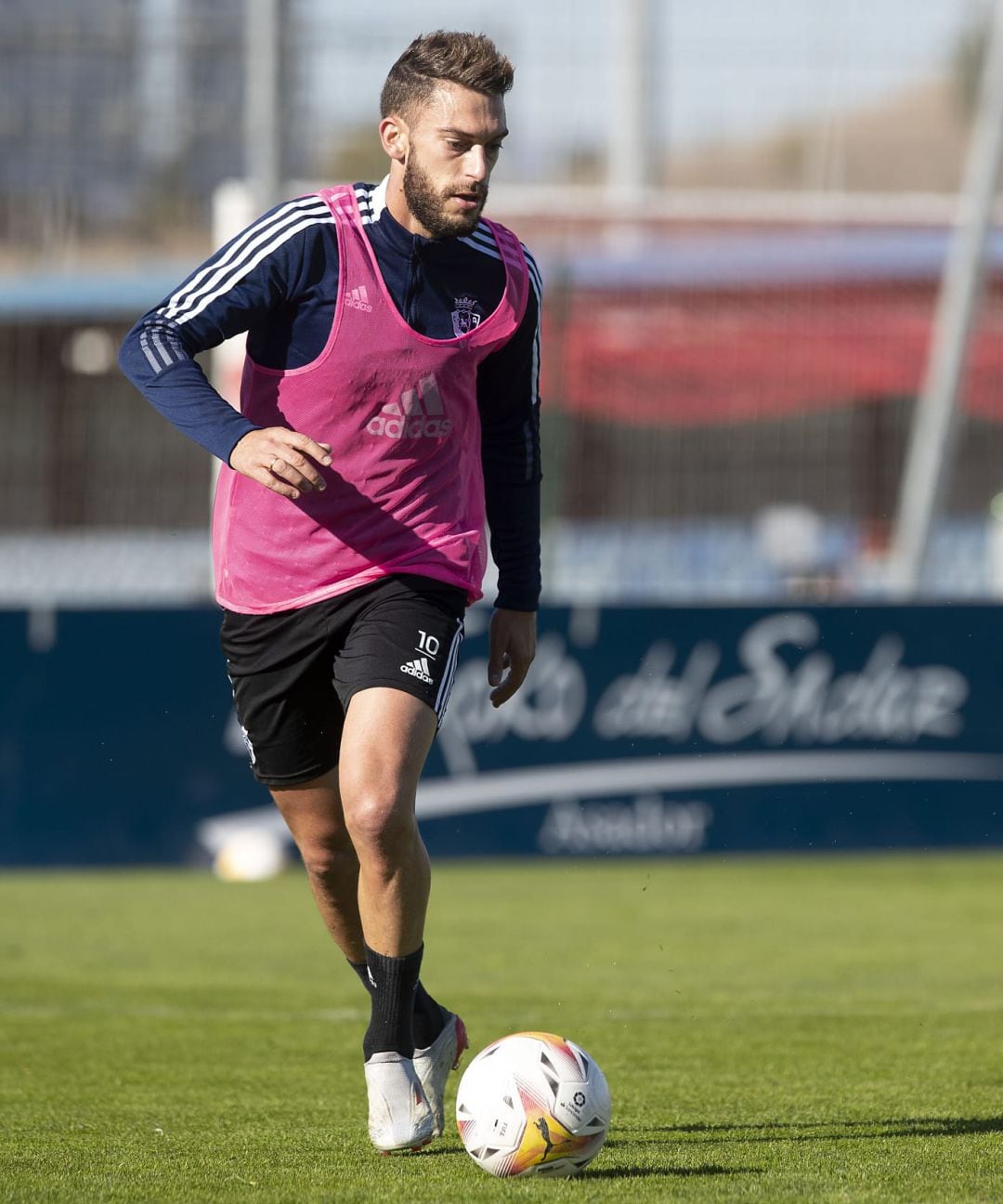 Roberto Torres durante un entrenamiento en Tajonar 