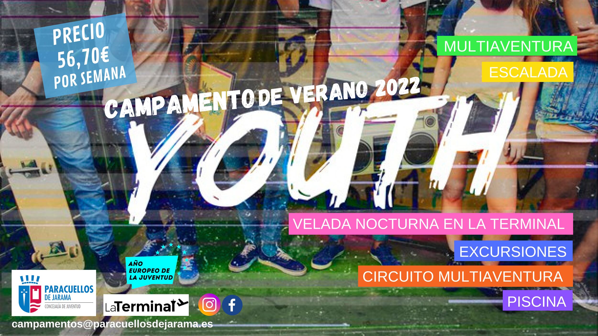 El campamento se dirige a los jóvenes de entre 12 y 16 años que estén empadronados en el municipio y se desarrollará de 10:00h a 14:00h durante el mes de julio en el Centro Joven La Terminal