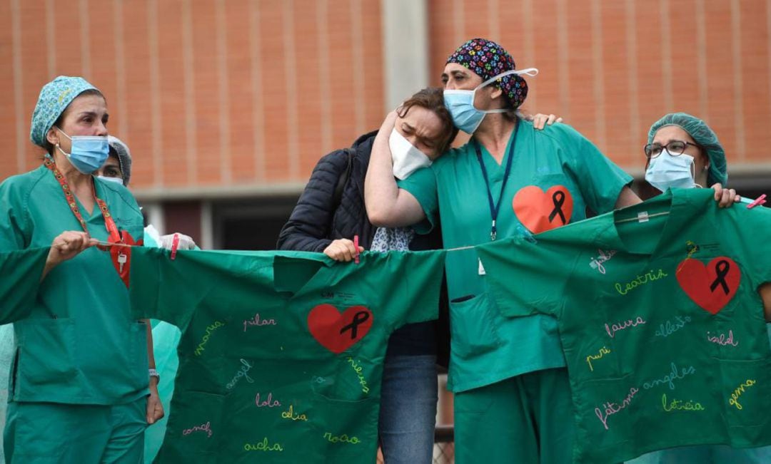 Sanitarios madrileños durante la pandemia. 