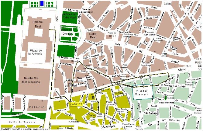 Plano del recorrido de la procesión de Santísimo Cristo de los Alabarderos