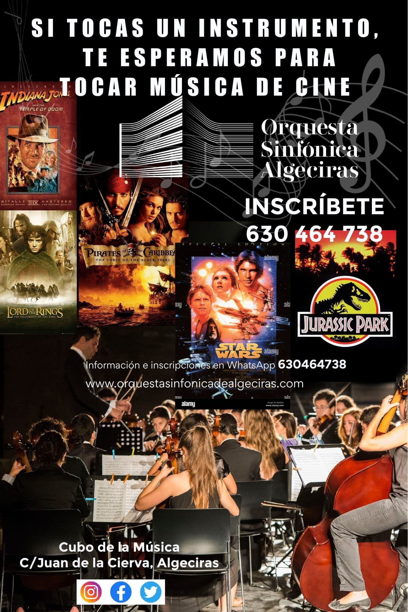 Cartel anunciador de la convocatoria de la Orquesta Sinfónica Amigos de la Música.