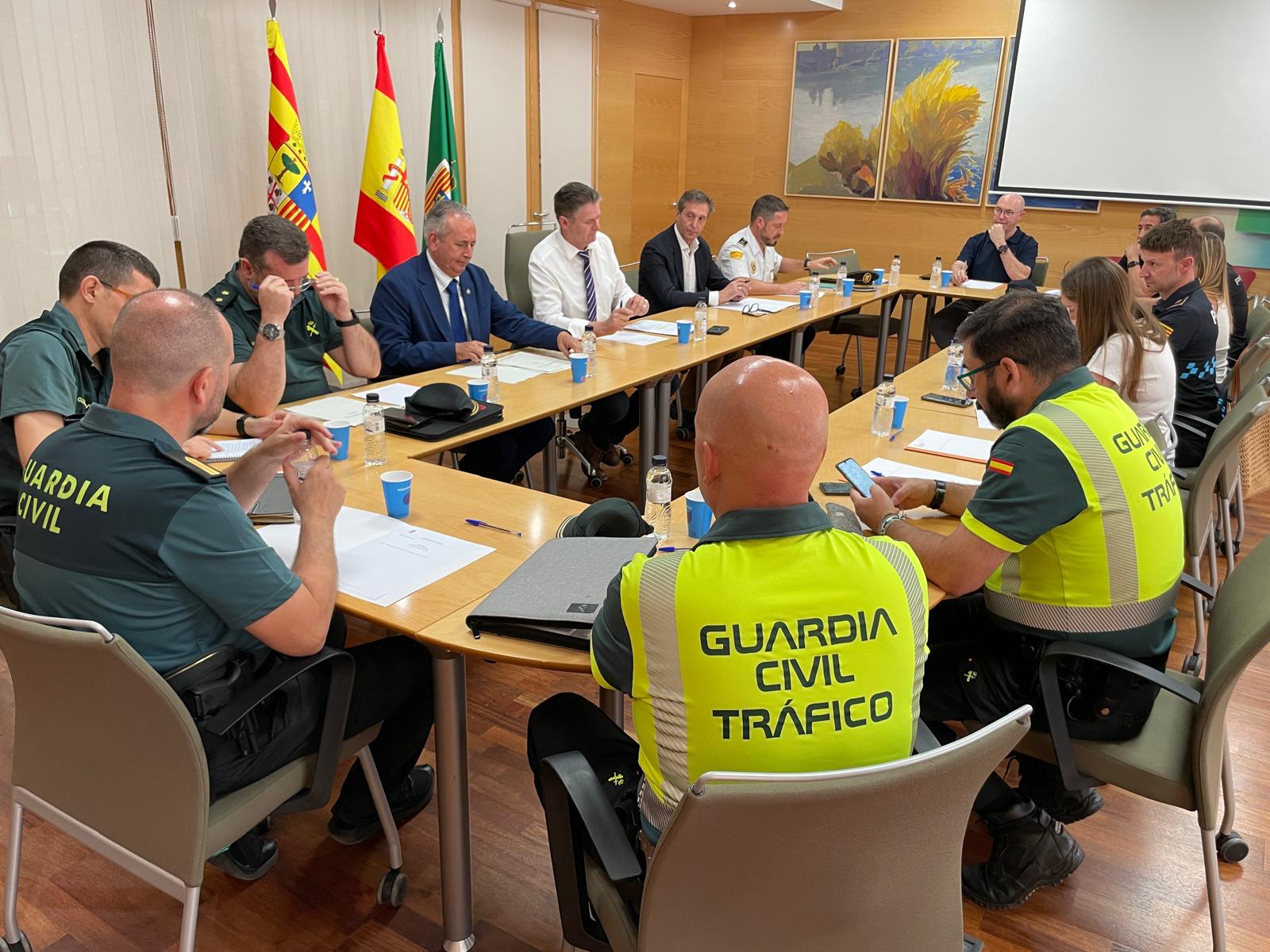 Momento de la reunión de la Junta de Seguridad de Fraga. Foto: Ayuntamiento de Fraga