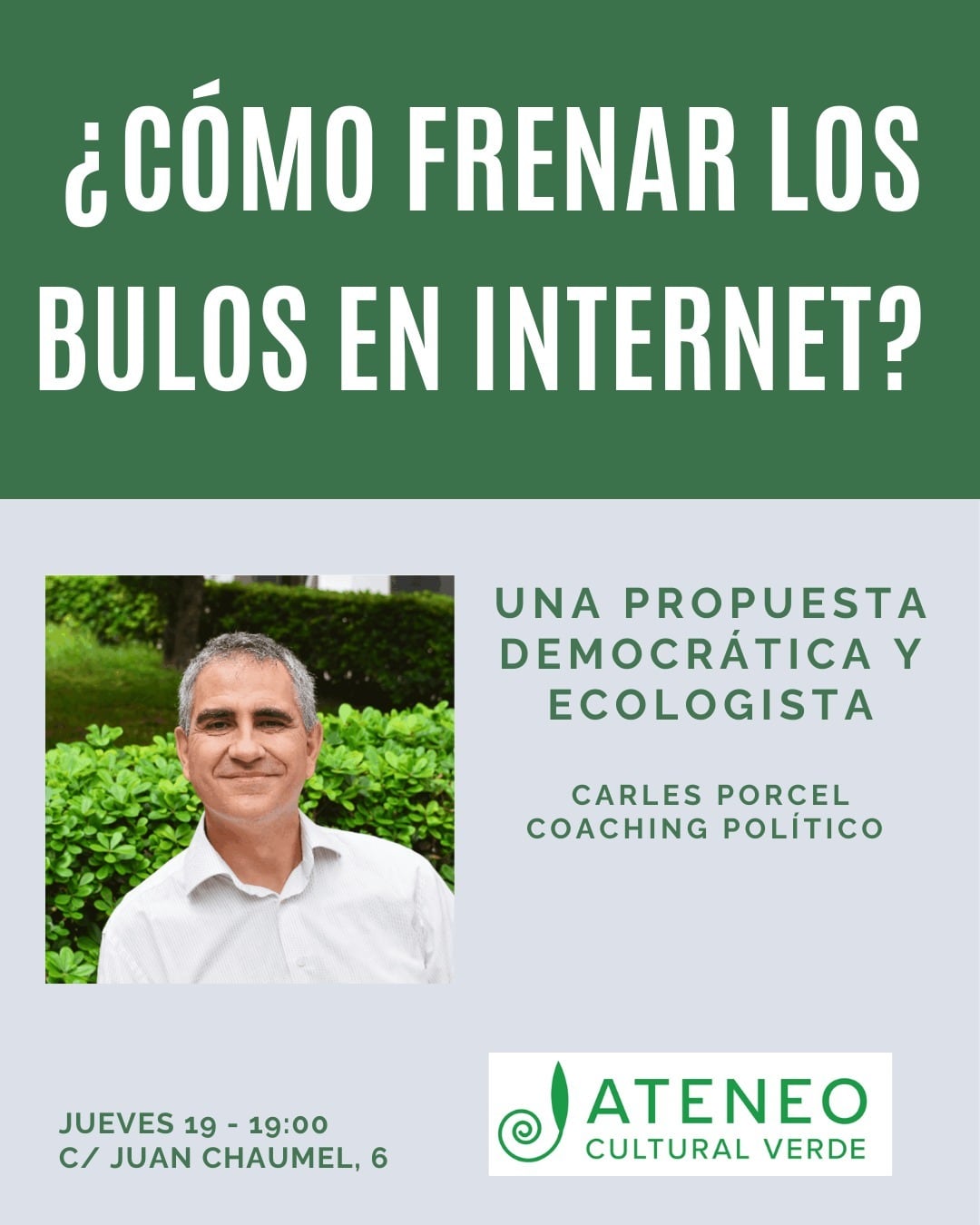 Cartel de la charla del jueves