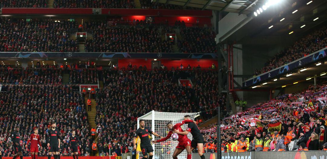 Imagen del encuentro entre Liverpool y Atlético del pasado mes de marzo