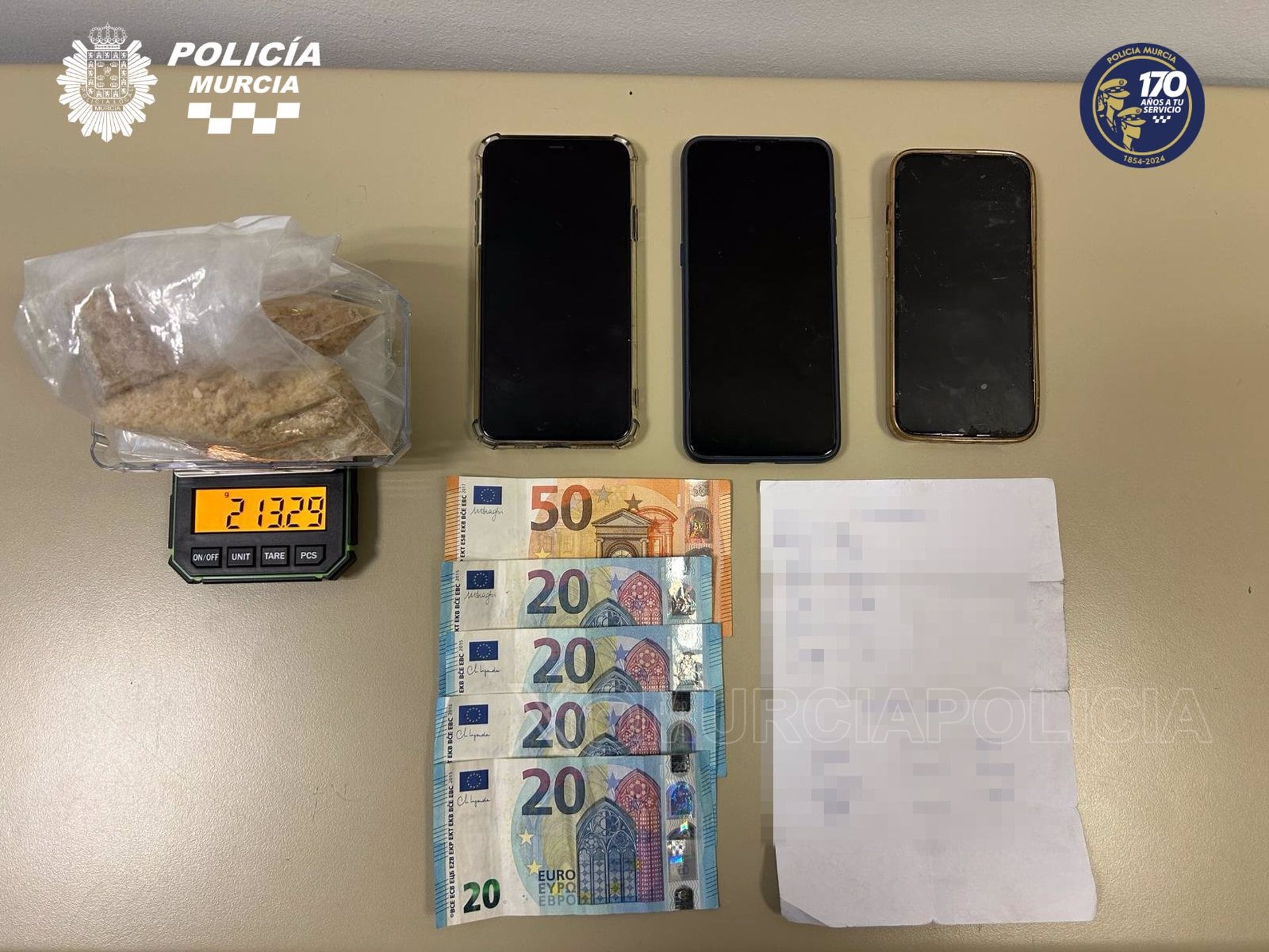 Detienen a dos personas en Murcia cuando circulaban con más de 200 gramos de MDMA