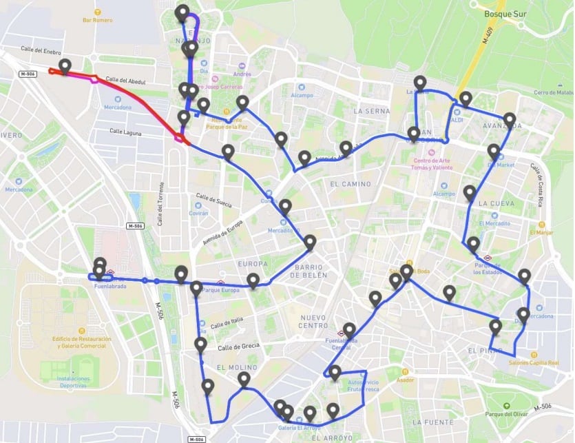 Nuevo itinerario de la L3 de autobús de Fuenlabrada