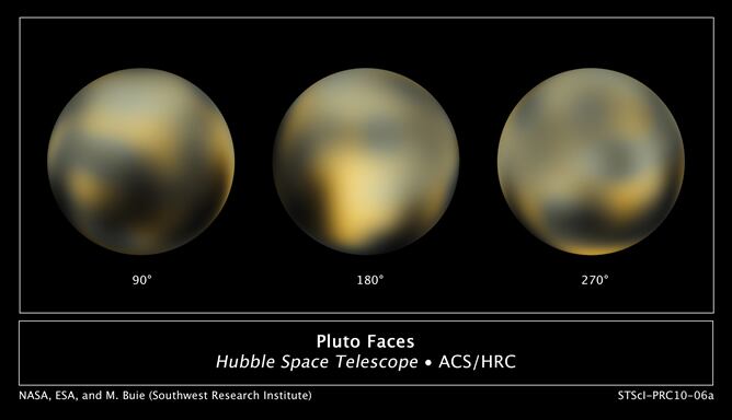 Las caras de Plutón. El hubble ha obtenido el mejor mapa de este planeta &quot;enano&quot; de nuestro sistema solar.