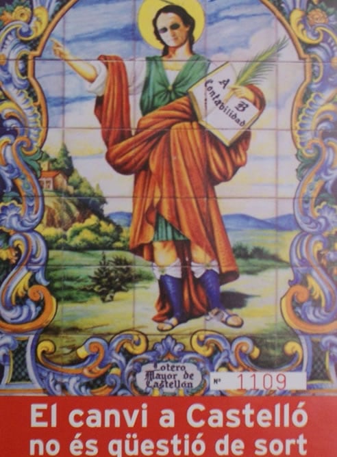 Imagen del boleto de Lotería inspirado en la suerte de Fabra