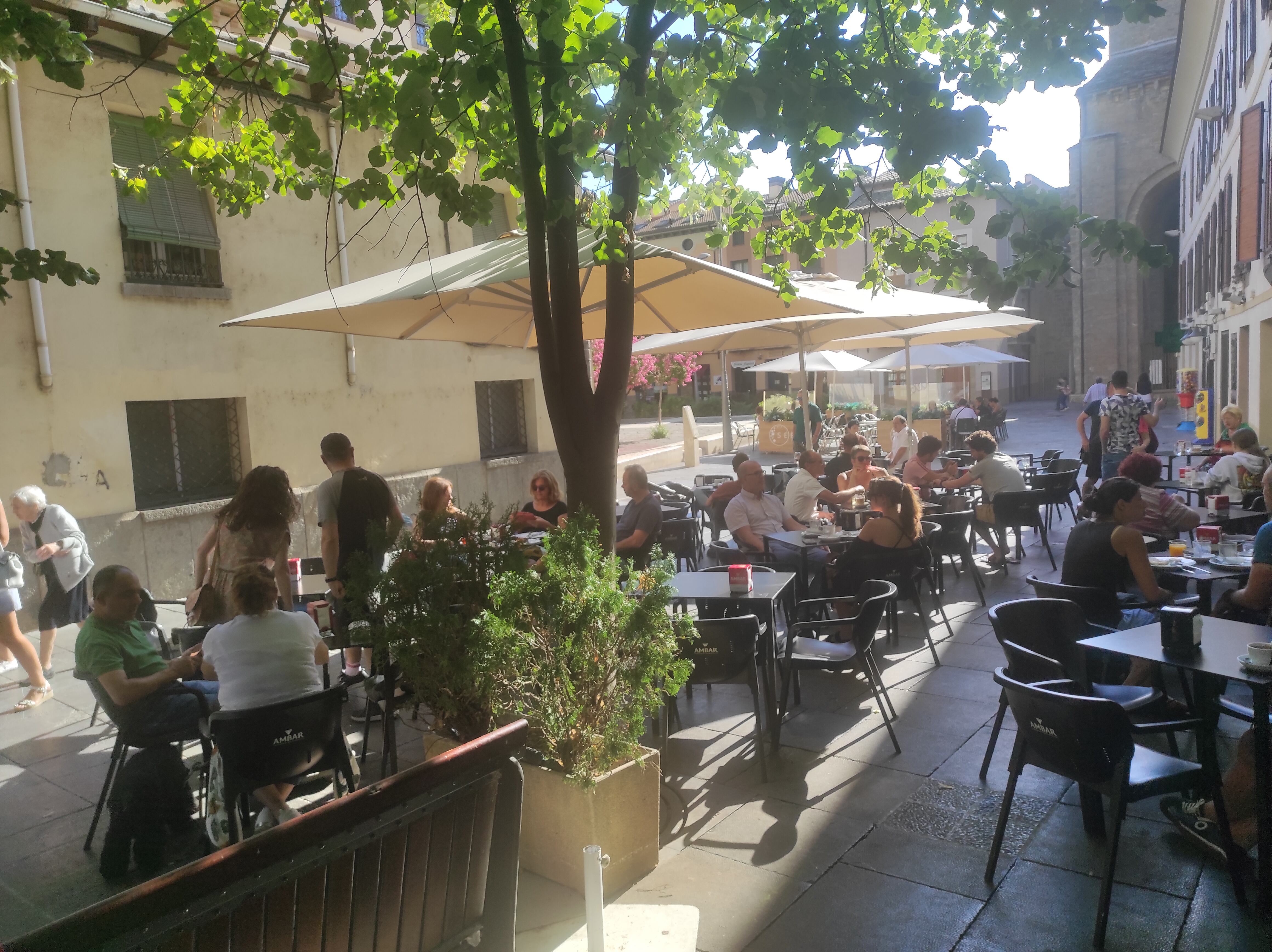 Una mañana en las terrazas de la plaza San Pedro de Jaca