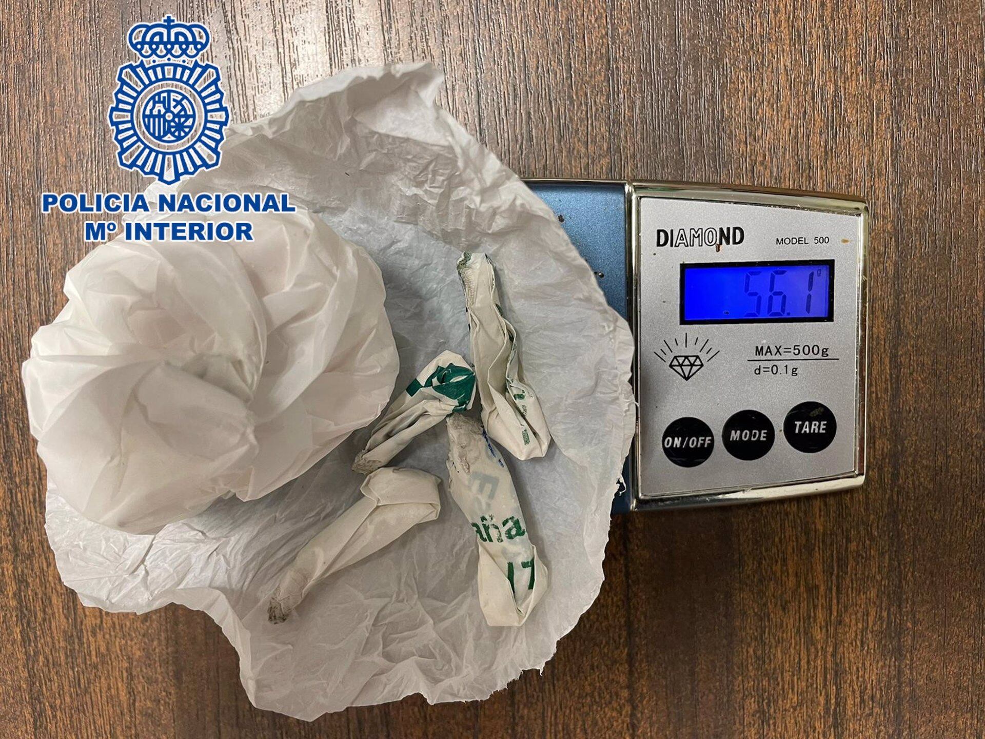 Cocaína intervenida por la Policía Nacional.