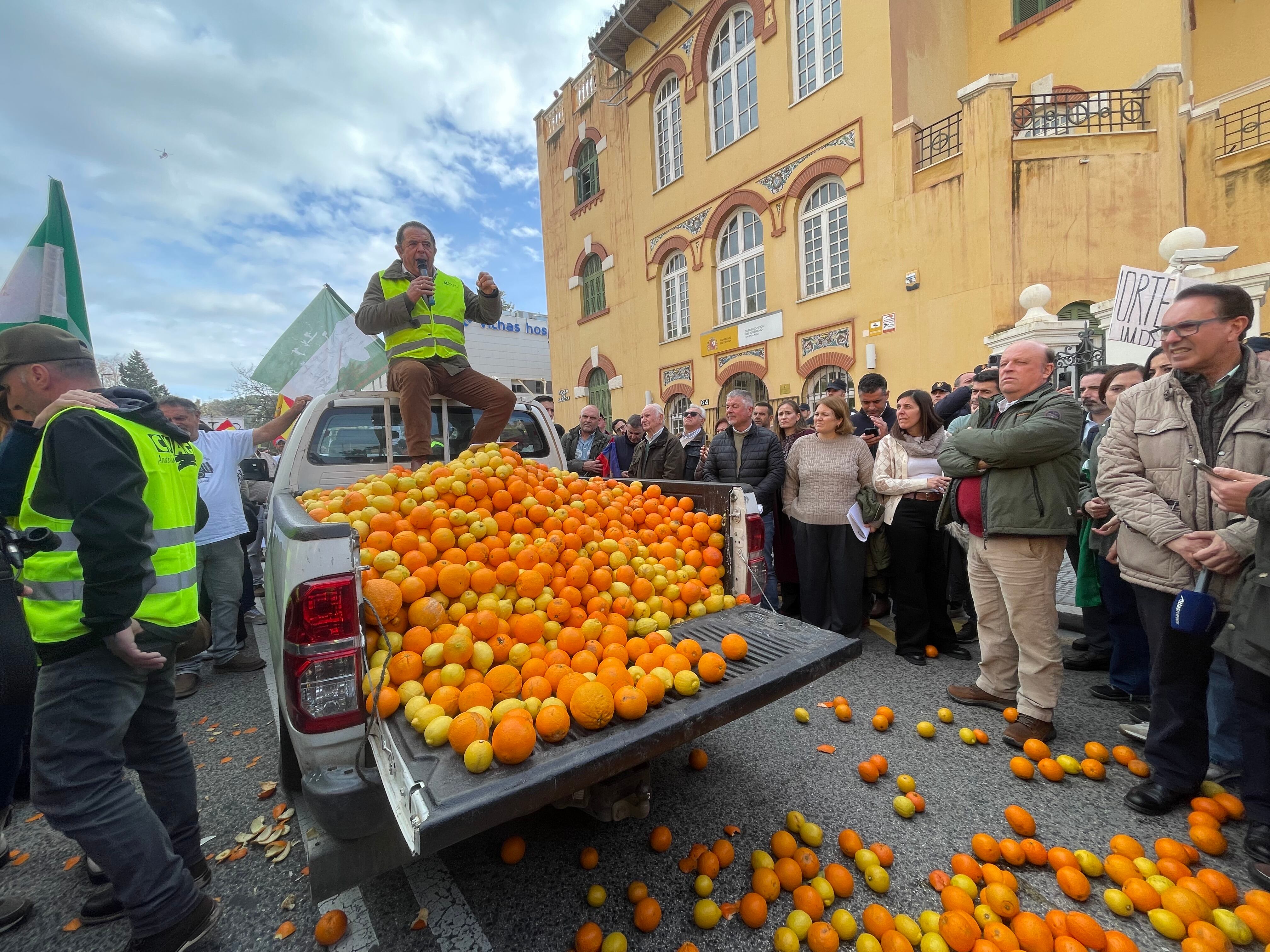 Un momento de la protesta este jueves en Málaga