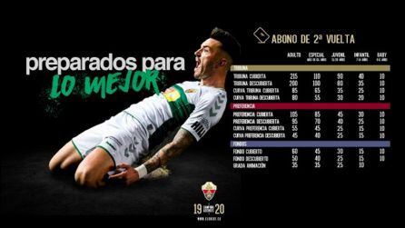 Precios de los abonos del Elche CF para la 2ª vuelta