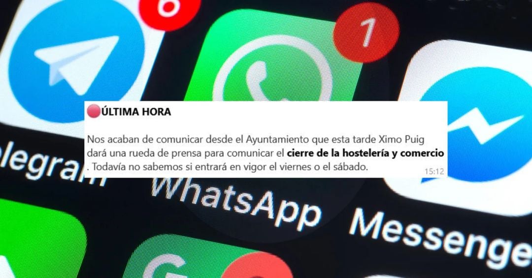 Mensaje falso en las redes de mensajería