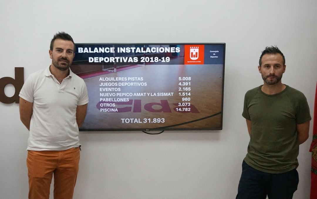 Fernando Gómez (I) y Chema Martínez, concejal y coordinador de la concejalía de Deportes